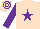 Silk - Champagne, purple star, purple sleeves, champagne and purple hooped cap
