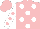 Silk - Pink, white dots, pink dots on white sleeves