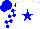 Silk - White, blue star,blue blocks on white sleeves, blue cap
