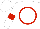 Silk - White, red circle, red hoop on sleeves