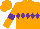 Silk - Orange, purple diamond hoop, purple armlets on sleeves, orange cap