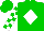 Silk - Green, white diamond, white blocks on sleeves