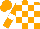 Silk - Orange and white blocks, white armlets on orange sleeves