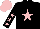 Silk - BLACK, PINK star, BLACK sleeves, PINK stars and cap