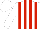 Silk - White, red vertical stripes