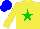 Silk - yellow, green star, blue cap
