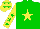 Silk - green, yellow star, yellow sleeves, green stars, yellow cap, green stars