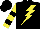 Silk - Black, yellow lightning bolt, black hoops on yellow sleeves