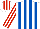 Silk - White, royal blue stripes, red stripes on sleeves and cap