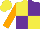 Silk - Yellow and purple quarters, orange sleeves