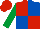 Silk - Red and royal blue (quartered), emerald green sleeves