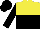 Silk - yellow and black halved horizontally, black sleeves and cap