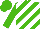 Silk - Kelly green, white diagonal stripes, kelly green cap