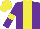 Silk - purple, yellow stripe, yellow armlets, yellow cap