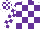 Silk - White body, purple checked, white arms, purple checked, white cap, purple checked
