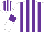 Silk - White, purple stripes, arm band and striped cap