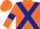 Silk - Orange, Dark Blue cross belts and armlets