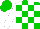 Silk - Green and white checks, white sleeves