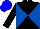 Silk - Black, royal blue diagonal quarters, blue cap
