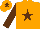 Silk - Orange, brown star & sleeves, brown star on cap