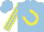 Silk - Light blue, Yellow horseshoe, yellow stripes on sleeves