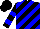 Silk - Black, blue diagonal stripes, blue bars on sleeves