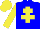 Silk - blue, yellow cross of lorraine, yellow sleeves and cap