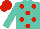 Silk - Turquoise, red spots, turquoise sleeves, red cap