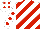 Silk - White, red diagonal stripes, white sleeves, red dots, white cap, red spots