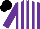 Silk - Purple and white stripes, black cap