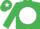Silk - EMERALD GREEN, white disc, emerald green cap, white star