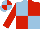 Silk - Light blue and red quartered, red sleeves, quartered cap