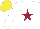 Silk - WHITE, MAROON star, YELLOW cap