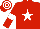 Silk - red, white star, white armlets, hooped cap
