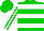 Silk - Green, white hoops, white stripes on sleeves, green cap