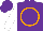 Silk - Purple, orange circle, white sleeves, purple cap