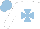 Silk - white, light blue maltese cross, light blue cap