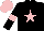 Silk - Black, pink star, armlets and cap
