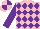 Silk - Pink, purple diamonds, sleeves and quartered cap