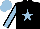 Silk - black, light blue star and sleeves, black seams, light blue cap