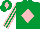 Silk - Emerald green, pink diamond, striped sleeves and diamond on cap