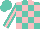 Silk - Turquoise, pink blocks, pink stripe on slvs