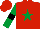 Silk - Red, emerald green star, emerald green sleeves, black armlet, red cap
