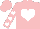 Silk - Pink, white heart, white hearts on sleeves