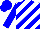 Silk - White, blue diagonal stripes, blue sleeves and cap