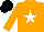 Silk - Orange, white star, black cap