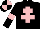 Silk - Black, pink cross of lorraine, pink armlets, quartered cap
