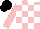 Silk - Pink, white blocks, pink sleeves, black cap