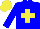 Silk - Blue-light body, yellow saint's cross andre, blue-light arms, yellow cap