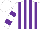 Silk - White, purple stripes, purple hoops on sleeves